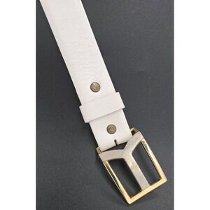 VTG Paris Womens Belt 38" Cowhide Leather Gold Hardware Cowgirl Western Made USA